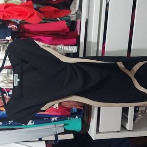 Black & Tan fitted cocktail dress